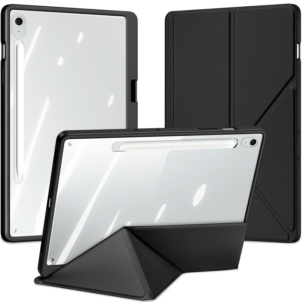Etui z klapką Dux Ducis Magi do Galaxy Tab S10 FE Plus, przezroczysto-czarne